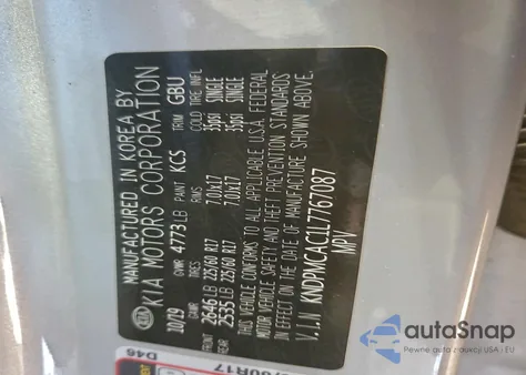 2020 Kia Sportage Lx z USA, uszkodzony, nr VIN KNDPMCAC1L7767087